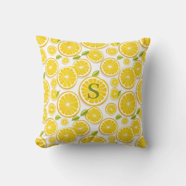 Lemon Citrus  Throw Pillow (Front)