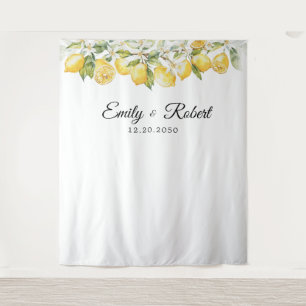 Lemon Citrus Wedding Ceremony Backdrop Tapestry