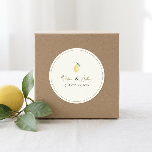 Lemon Citrus Wedding Envelope Seal Name & Date