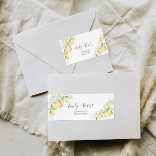 Lemon Citrus Wedding Return Address Label