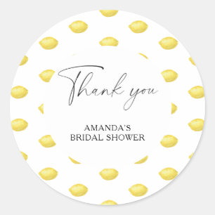 Lemon Citrus - Wedding Thank You Classic Round Sticker