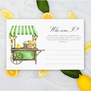 Lemon Citrus - Who am I bridal shower game Stationery