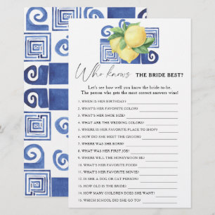 Lemon citrus - Who knows the bride best game