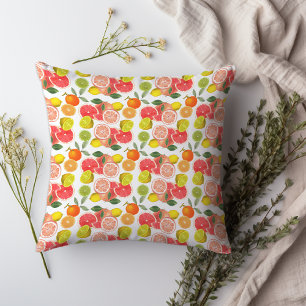 Lemon citrus yellow Pattern  Throw Pillow