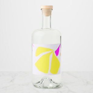 Lemon coloured flower liquor bottle label