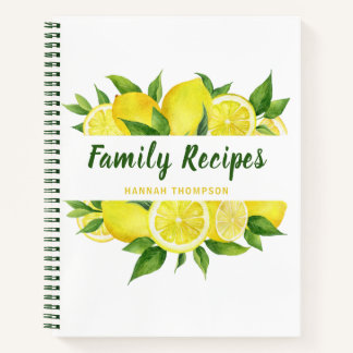 Lemon Cookbook Organizing Favourite Family Recipes Notebook