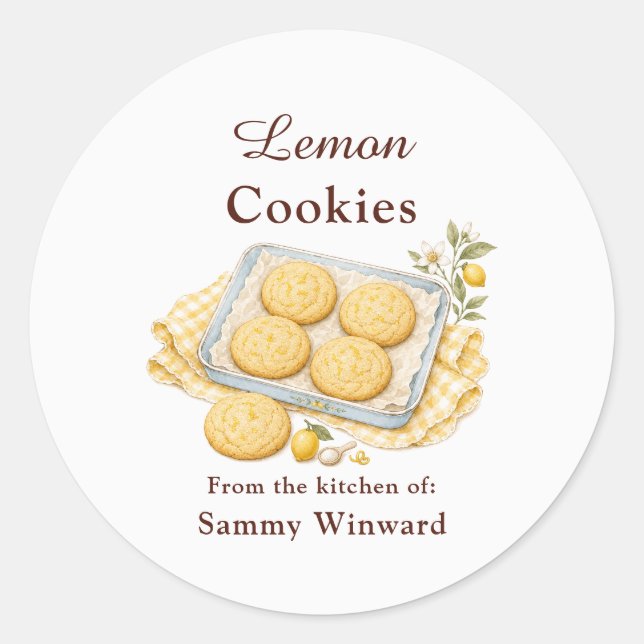 Lemon Cookie Gift Label (Front)