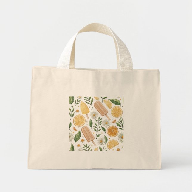 Lemon Daisy Tiny Tote – Mini Floral Bag (Front)