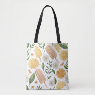 Lemon & Daisy Tote Bag – Floral Citrus Canvas