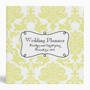Lemon Damask Wedding Planner Binder
