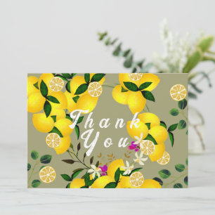 Lemon Days Grey Thank You Card