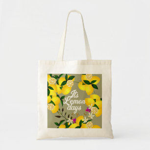 Lemon Days Grey Tote Bag