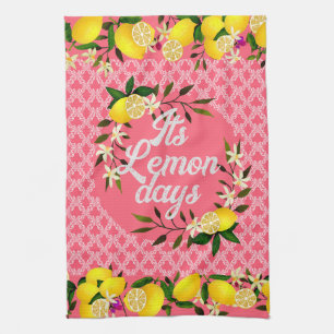 Lemon Days Motif Cherry Kitchen Towel