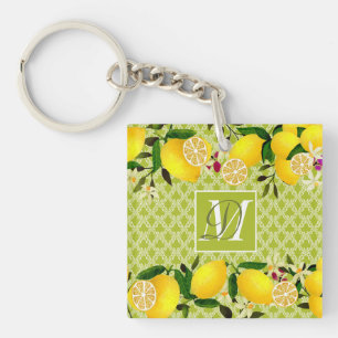 Lemon Days Motif Green Keychain