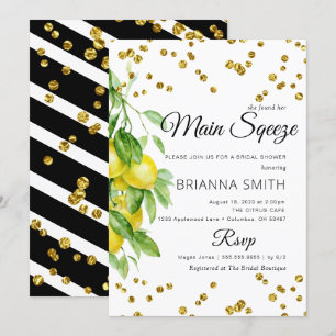 Lemon Decorated Elegant Bridal Shower Invitation
