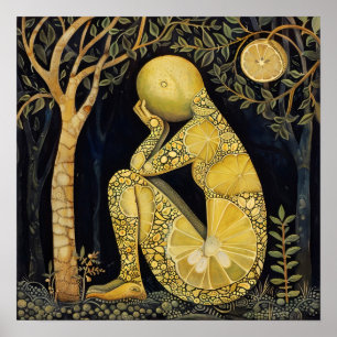 Lemon Decorative Painting Art Print