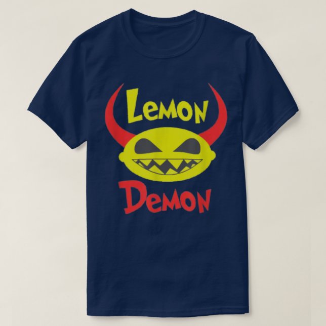 Lemon Demon Fruit Funny Men Woman  T-Shirt (Design Front)