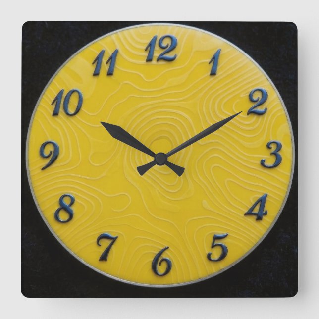Lemon Dial Square Wall Clock (Front)