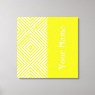 Lemon Diamond Chevron w/ name @ Emporiomoffa Canvas Print