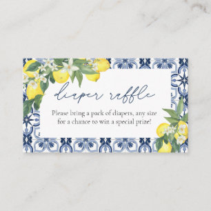 Lemon Diaper Raffle Baby Shower Enclosure Card