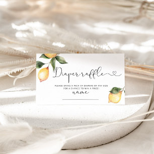 Lemon diaper raffle ticket enclosure card