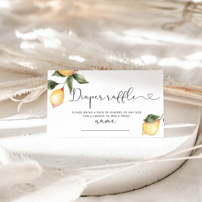 Lemon diaper raffle ticket enclosure card (Creator Uploaded)