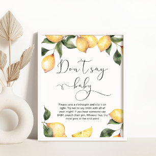 Lemon Dont dit bébé jeu de baby shower Poster