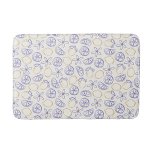 Lemon Doodle Pattern Bath Mat