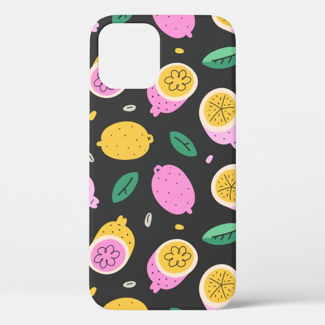 Lemon doodle pattern, bright cute citrus fruit dra Case-Mate iPhone case (Back)