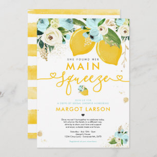 Lemon Drive By Bridal Shower Lemon Main Squeeze Invitation