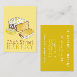 Lemon Drizzle Loaf Cake Bakery Baker Pastry Chef Business Card