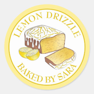 Lemon Drizzle Loaf Sponge Cake Baked By Homemade Classic Round Sticker