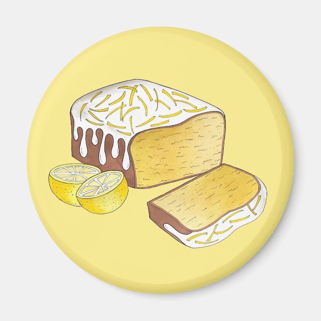 Lemon Drizzle Pound Cake Loaf British Baking Food Magnet (Front)