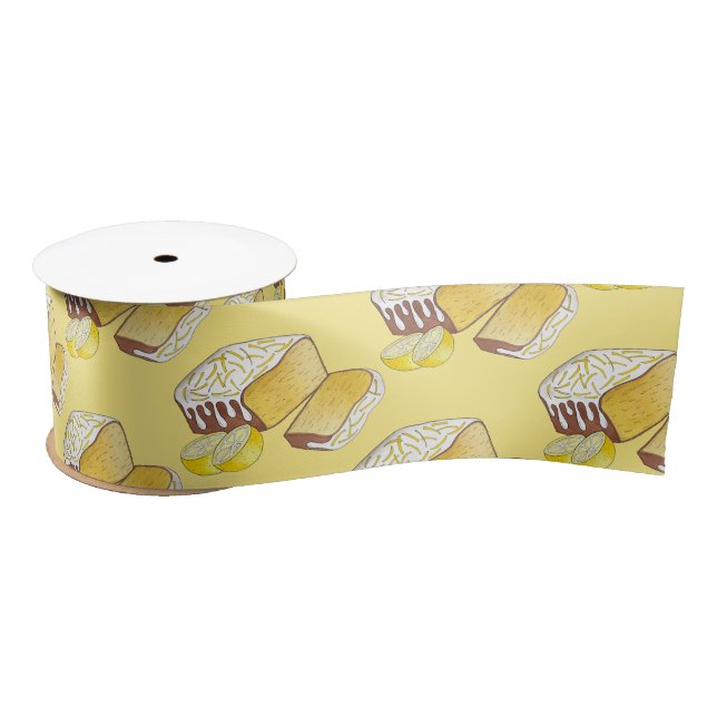 Lemon Drizzle Pound Cake Loaf British Baking Food Satin Ribbon (Spool)