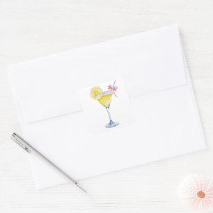 Lemon drop cocktail square sticker