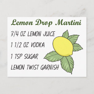 Lemon Drop Martini Postcard