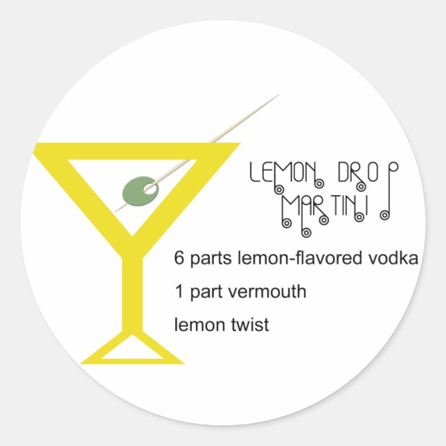 Lemon Drop Martini Stickers (Front)