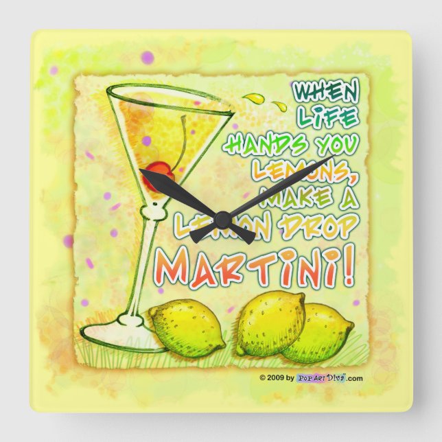 LEMON DROP MARTINI WALL CLOCK (Front)