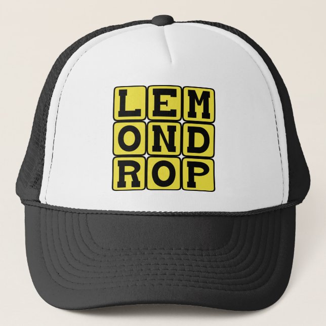 Lemon Drop, Zesty Cocktail Trucker Hat (Front)