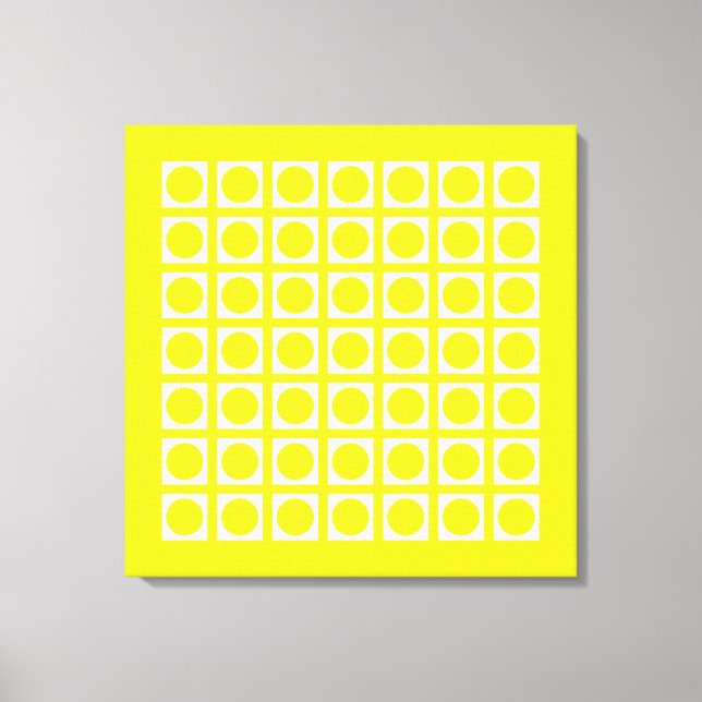 Lemon Elegant Grid Dots Canvas Print (Front)