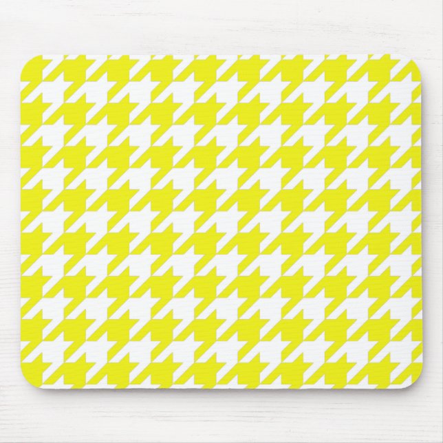 Lemon Elegant Houndstooth Mouse Pad (Front)