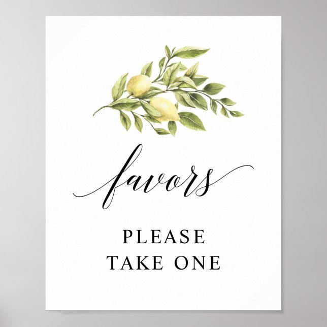 Lemon Elegant Typographie en faveur Poster (Devant)