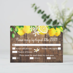 Lemon Enclosure With Meal Options RSVP Card