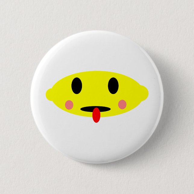 Lemon face 2 inch round button (Front)