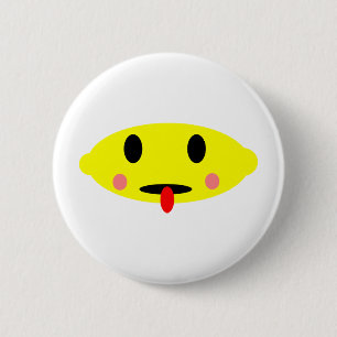 Lemon face 2 inch round button