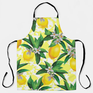 Lemon Fantasy: Creative Floral Pattern Apron