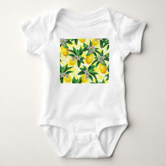 Lemon Fantasy: Creative Floral Pattern Baby Bodysuit