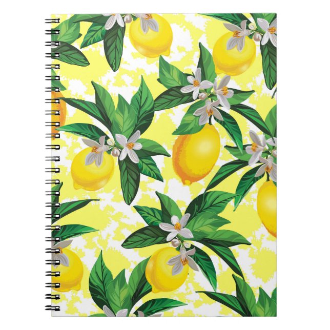 Lemon Fantasy: Creative Floral Pattern Notebook (Front)