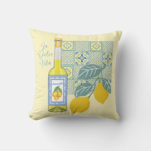  Lemon Farm Retro Throw Pillow
