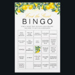 Lemon Find The Guest Bingo Bridal Shower Game Card<br><div class="desc">Get the party buzzing with our Lemon Find The Guest Bingo Bridal Shower Game Card,  featuring vibrant watercolor lemons and a playful citrus theme. This fun icebreaker is perfect for a spring or summer bridal shower,  encouraging guests to mingle and make new connections while enjoying a refreshing lemonade-inspired celebration!</div>